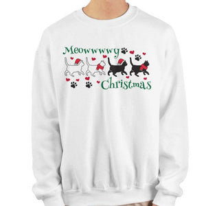 Meowy Christmas - White Sweatshirt